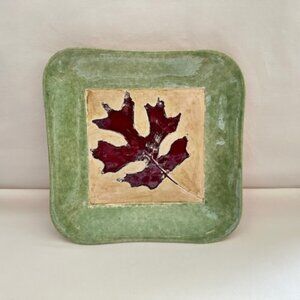 Art Pottery Leaf Design Tray